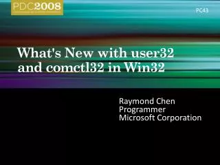 What's New with user32 and comctl32 in Win32