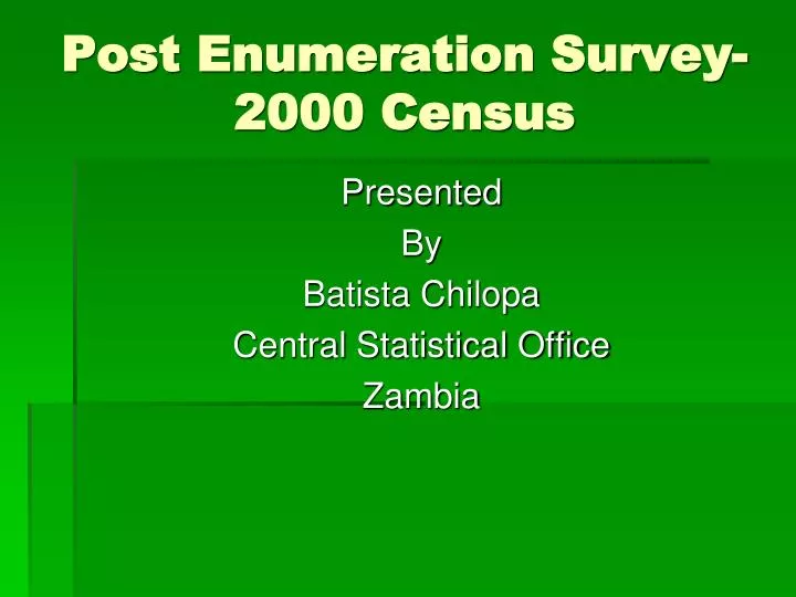 post enumeration survey 2000 census