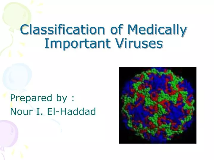 classification of medically important viruses