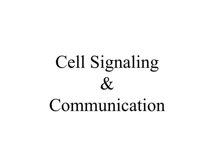 cell signaling communication