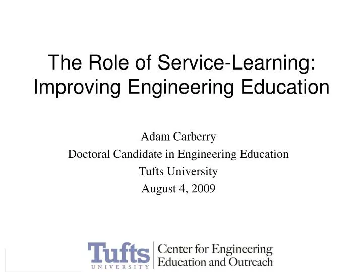 the role of service learning improving engineering education