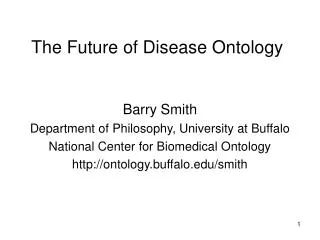 The Future of Disease Ontology