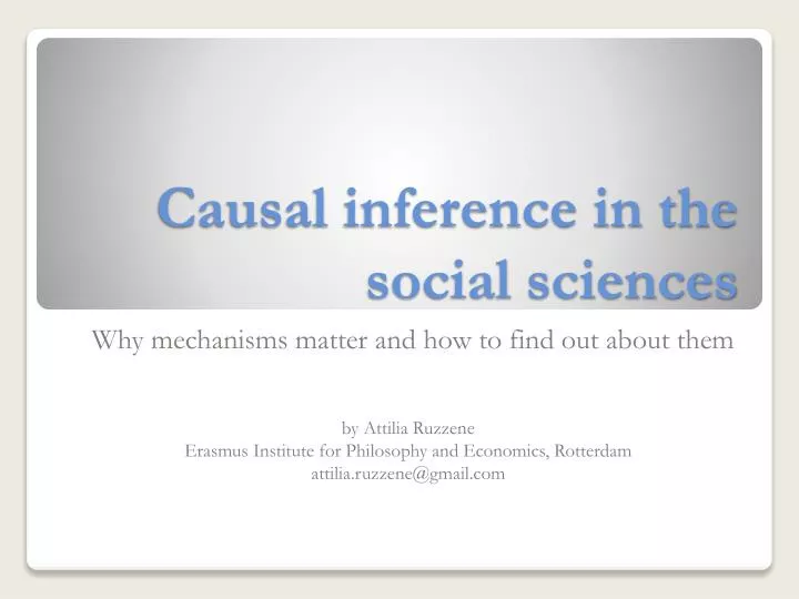 causal inference in the social sciences