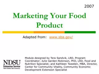 Marketing Your Food Product