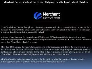 Merchant Services Volunteers Deliver Helping Hand to Local S