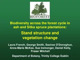 Biodiversity across the forest cycle in ash and Sitka spruce plantations: