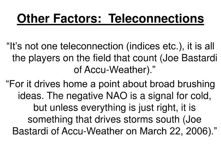 other factors teleconnections