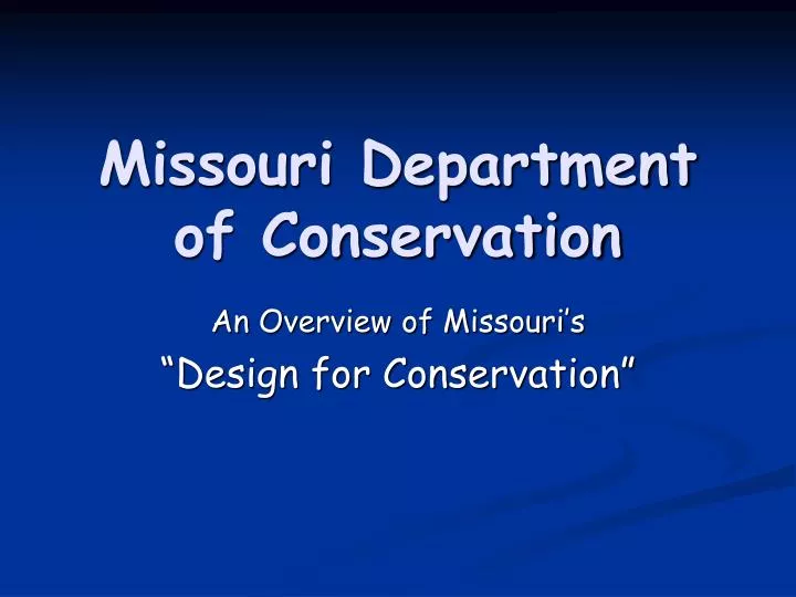 missouri department of conservation