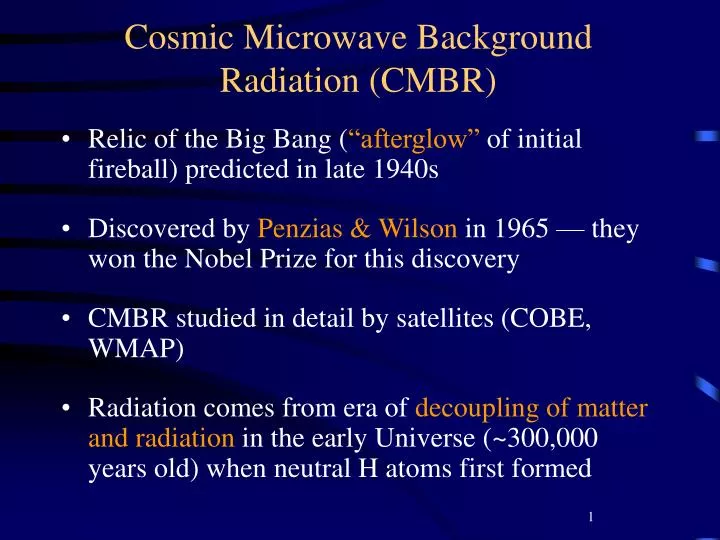cosmic microwave background radiation cmbr
