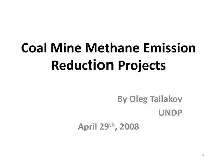 coal mine methane emission reduc tion projects
