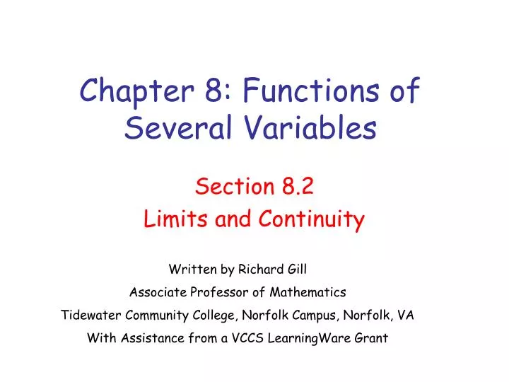 chapter 8 functions of several variables