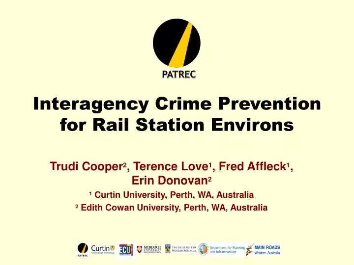 interagency crime prevention for rail station environs