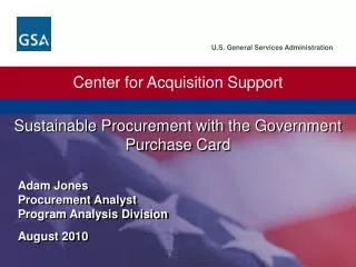 Sustainable Procurement with the Government Purchase Card