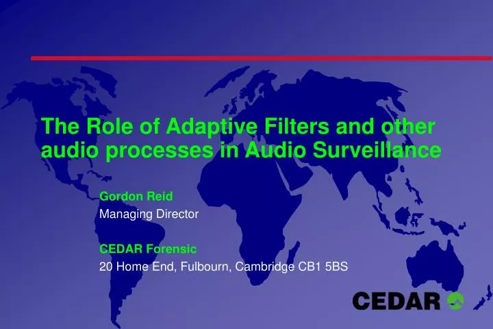 the role of adaptive filters and other audio processes in audio surveillance