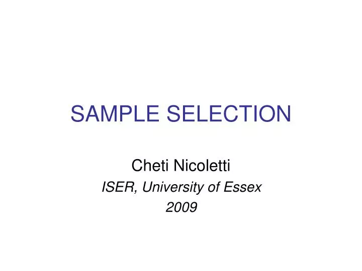 sample selection