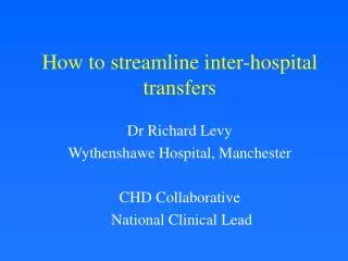 How to streamline inter-hospital transfers