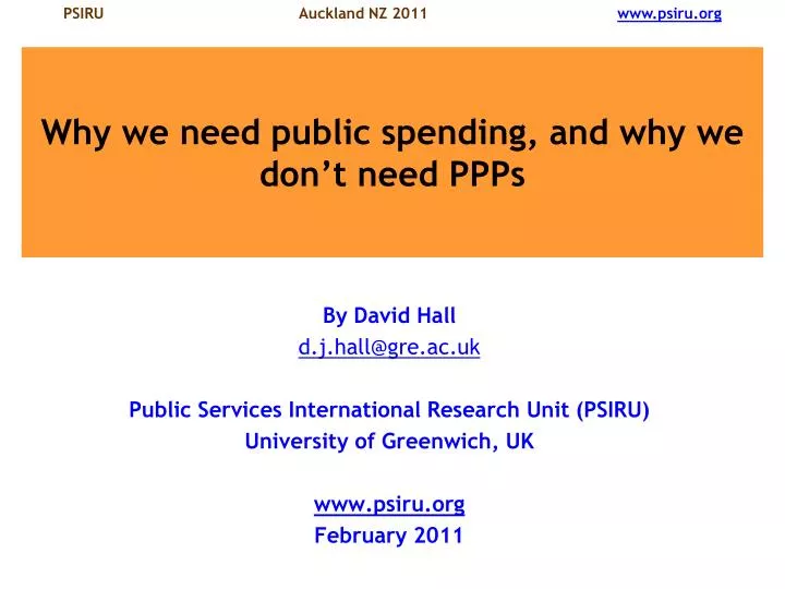 why we need public spending and why we don t need ppps