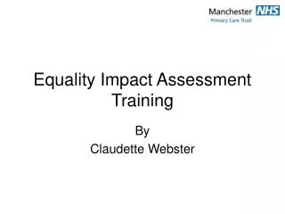 Equality Impact Assessment Training