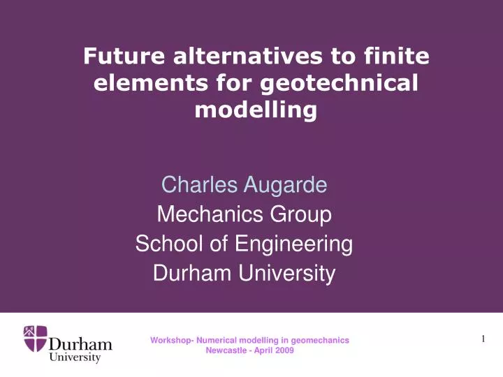 future alternatives to finite elements for geotechnical modelling