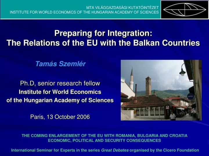 preparing for integration the relation s of the eu with the balkan countries