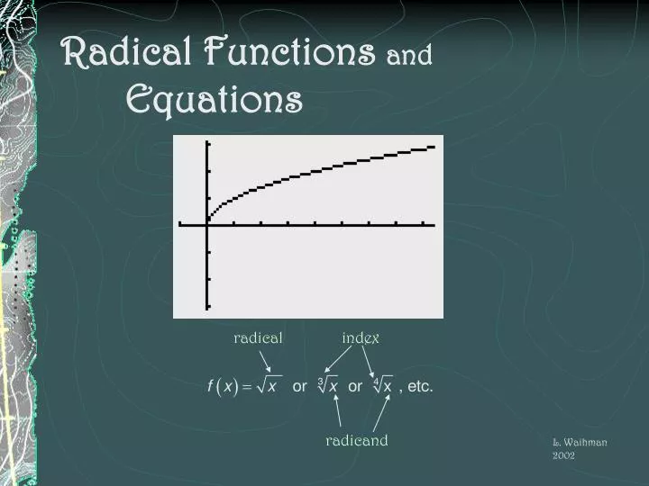 radical functions and equations