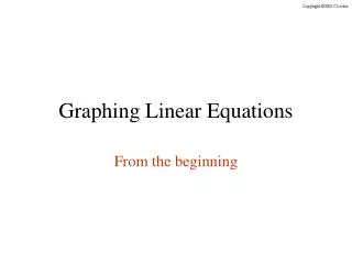 graphing linear equations