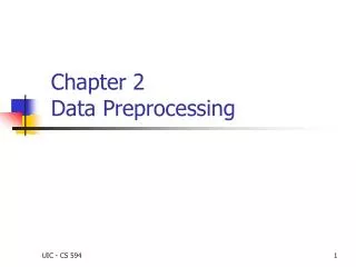 Chapter 2 Data Preprocessing