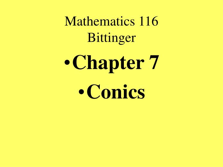 mathematics 116 bittinger