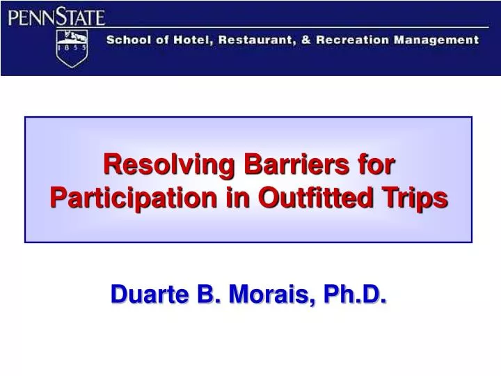 resolving barriers for participation in outfitted trips