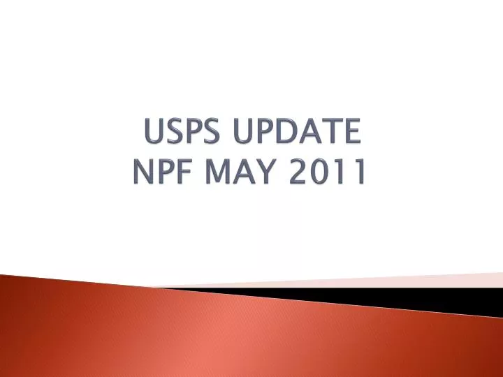 usps update npf may 2011