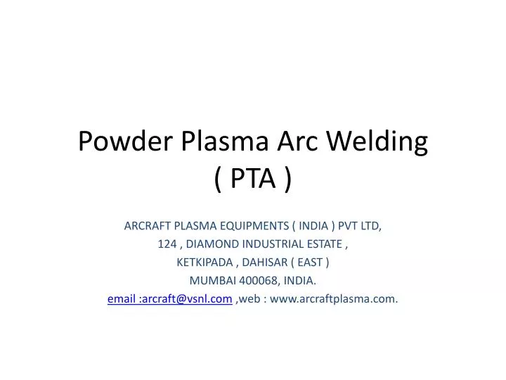 powder plasma arc welding pta