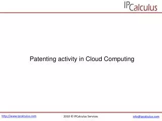 IPCalculus - Cloud Computing Patenting Activity