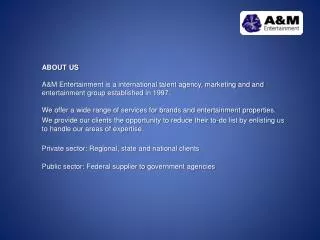 A&M Entertainment - Services