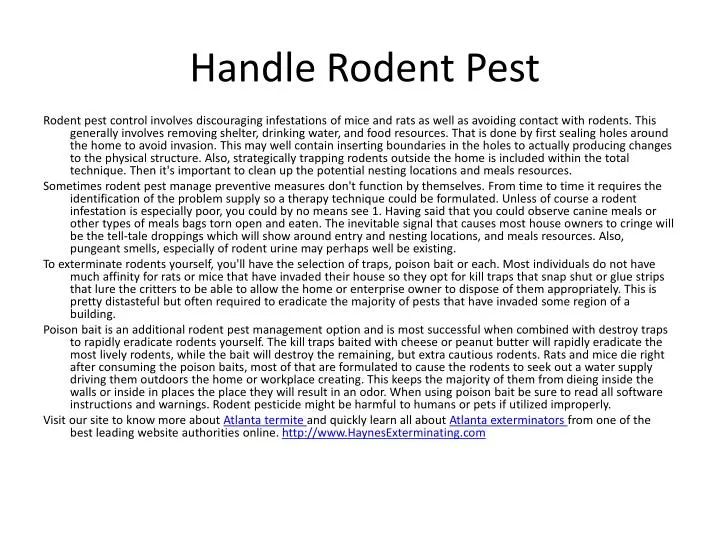 handle rodent pest