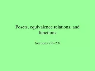 Posets, equivalence relations, and functions