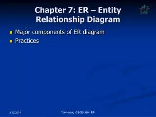 Chapter 7: ER – Entity Relationship Diagram
