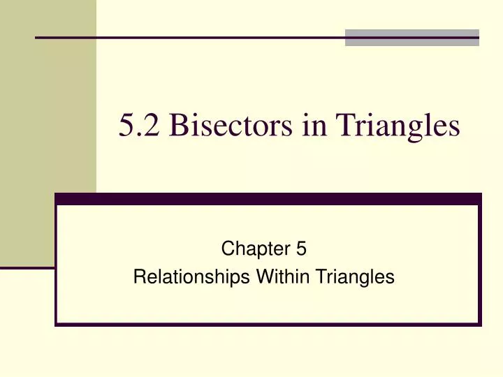 5 2 bisectors in triangles