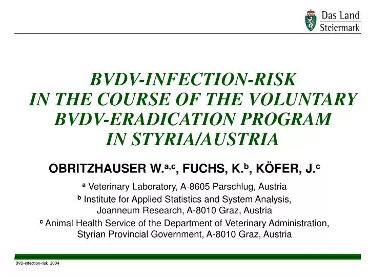 bvdv infection risk in the course of the voluntary bvdv eradication program in styria austria