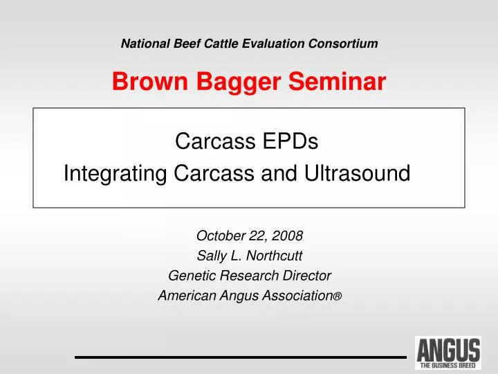 carcass epds integrating carcass and ultrasound