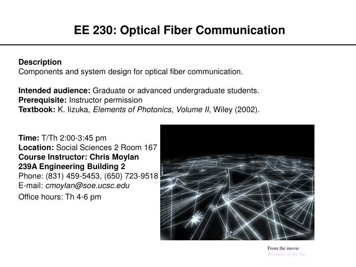 ee 230 optical fiber communication