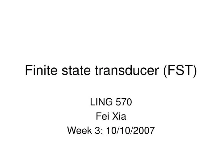 finite state transducer fst