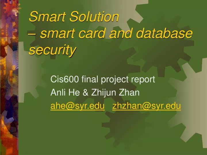 smart solution smart card and database security