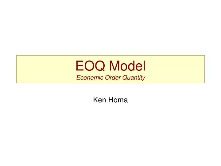 eoq model economic order quantity
