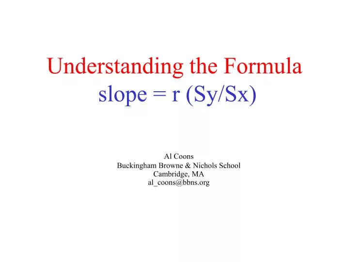 understanding the formula slope r sy sx