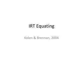 IRT Equating