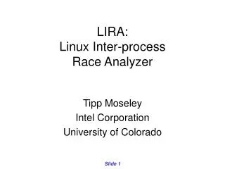 LIRA: Linux Inter-process Race Analyzer