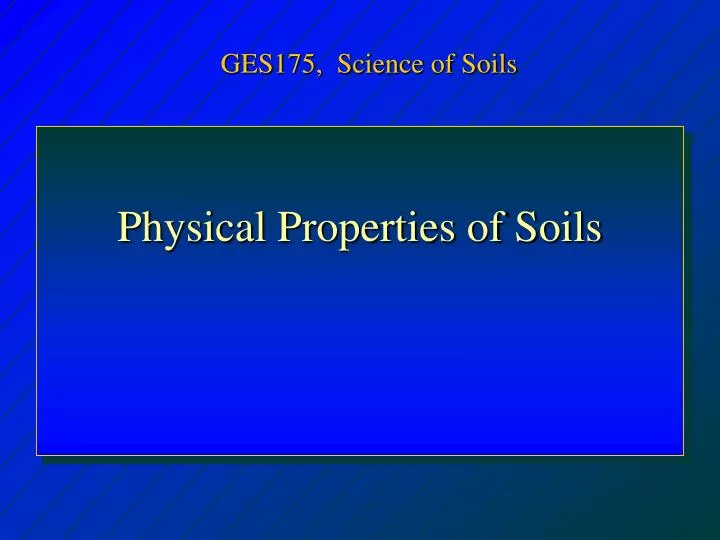 physical properties of soils