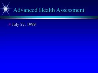 Advanced Health Assessment