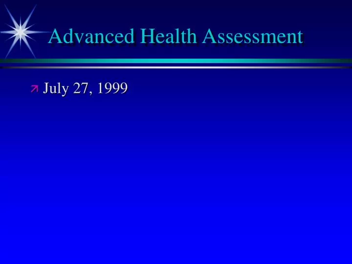 advanced health assessment