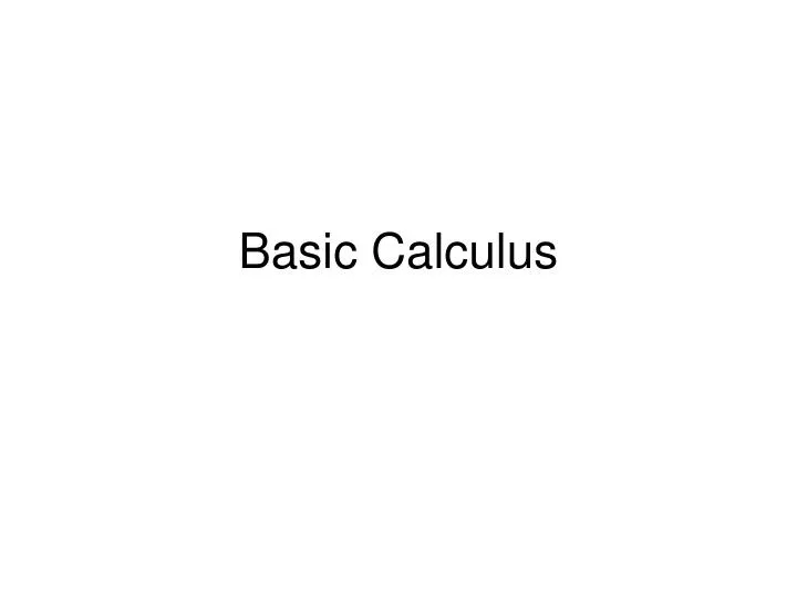 basic calculus